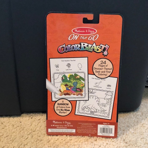 2/$8 or 3/$10 NEW Melissa & Doug Color Blast Dinosaurs No Mess Coloring Pad - Picture 2 of 3